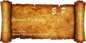 Boros Placid névjegykártya